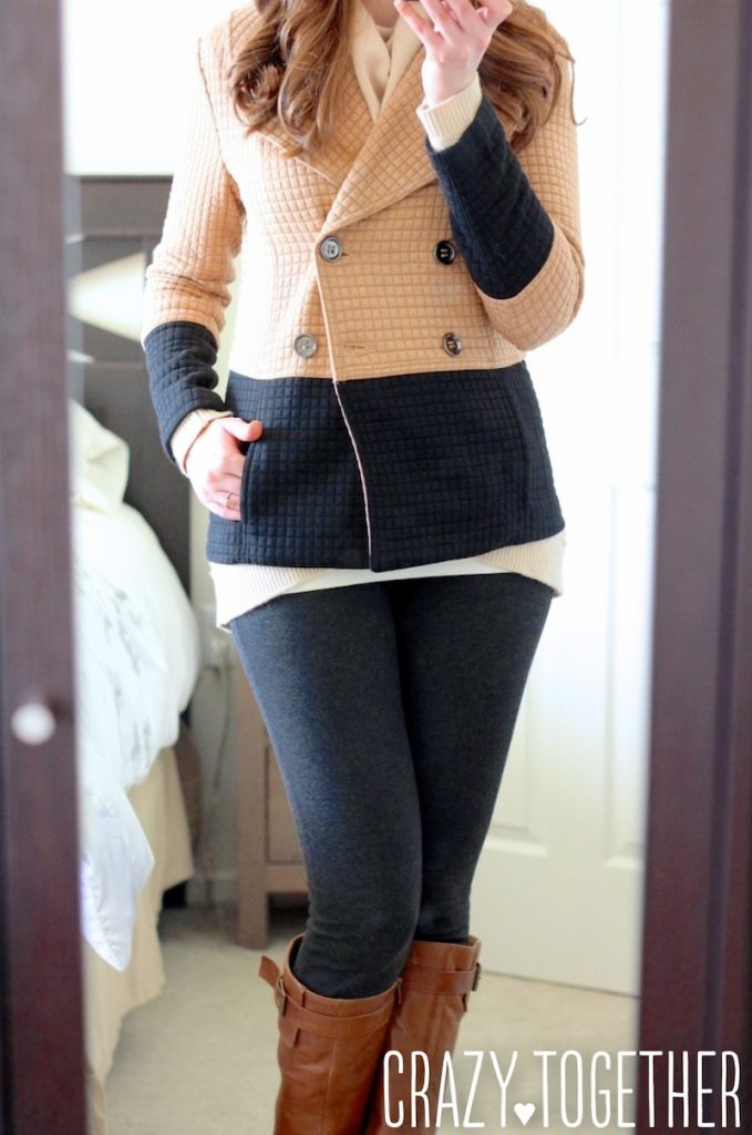 Pierina Textured Colorblock Peacoat from Stitch Fix, October 2014 blog review