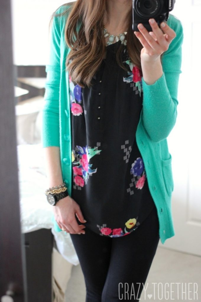 Sicily Pintuck Detail Blouse with Donelle V-Neck Button-Up Cardigan- Stitch Fix February 2015 Review #stitchfix
