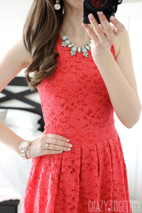 coral BRIXON IVY Nickole Sleeveless Lace Fit & Flare Dress from Stitch Fix #stitchfix #fashion #lace