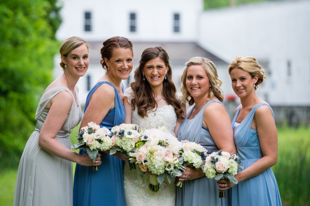 vintage inspired bridesmaid dresses and wedding gown