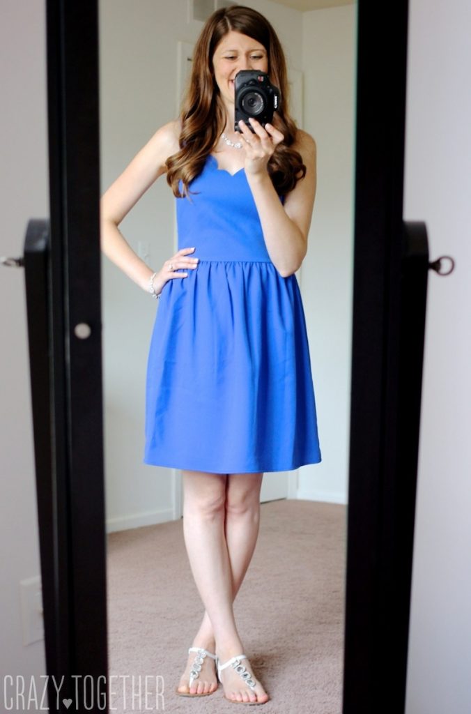 cobalt blue Dixon Scallop Trim Dress from Everly - Stitch Fix