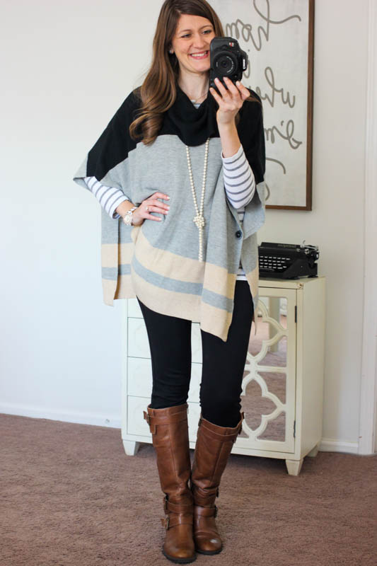 Blake Poncho Pullover Sweater from Colourworks and Rizzo Skinny Pants from Liverpool - Stitch Fix