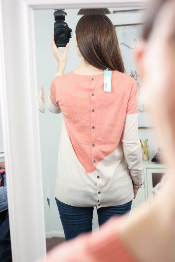 Presley Colorblock Button-Back Sweater from 41Hawthorn - January Stitch Fix