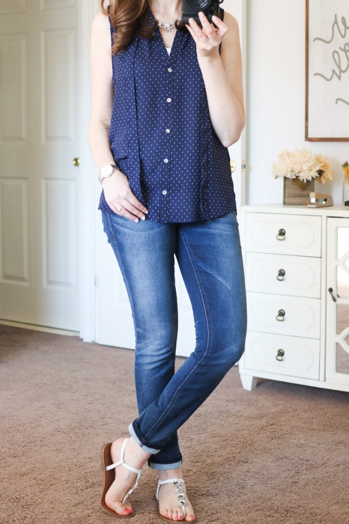 Ramos Tie Neck Blouse from Alice Blue & Briley Skinny Jeans from Level 99 - April Stitch Fix