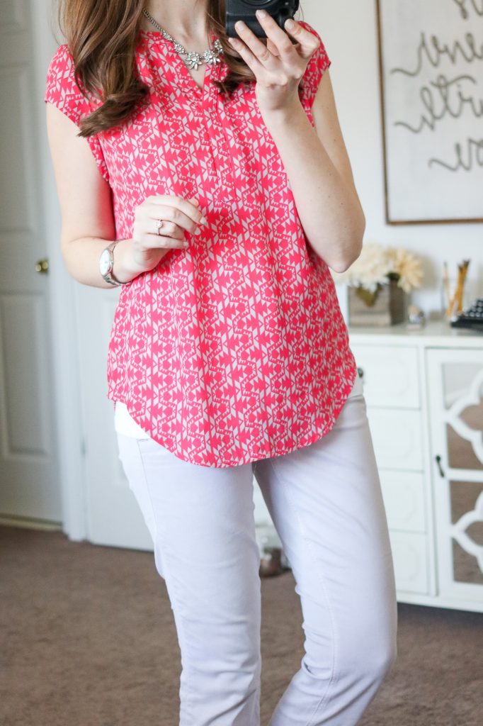 Stitch Fix - Hudson Split Neck Blouse with Patrick cropped chino pant from Level 99
