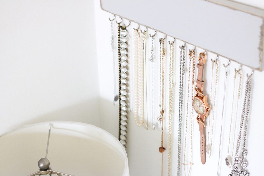 Necklace and jewelry rack in home office