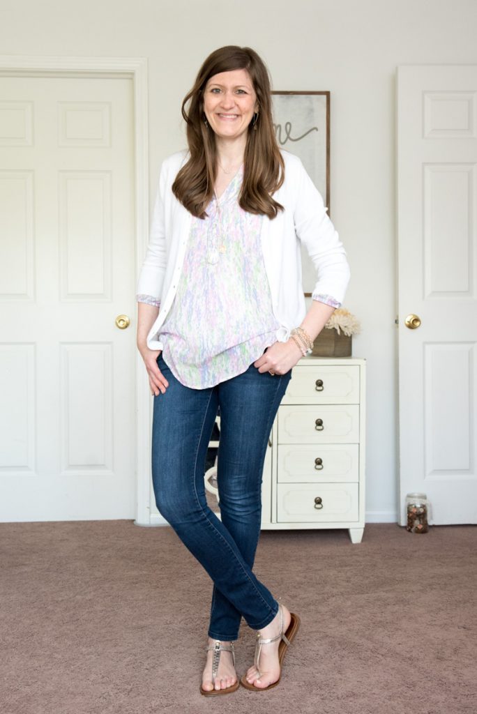 Alessandro Silk V-Neck Blouse from Amour Vert for Stitch Fix with Kensie skinny jeans - July 2016 Stitch Fix review