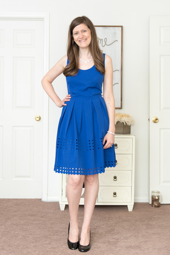 cobalt blue James Laser Cut Dress from Brixon Ivy - July 2016 Stitch Fix review