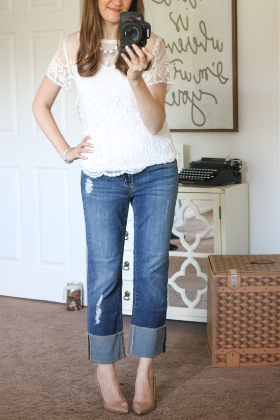 Distressed Cuffed Crop Jeans from Caslon - July Trunk Club Review