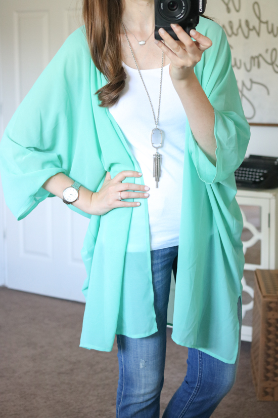 teal Nordstrom Brand Sheer Cover Up - July Trunk Club Review