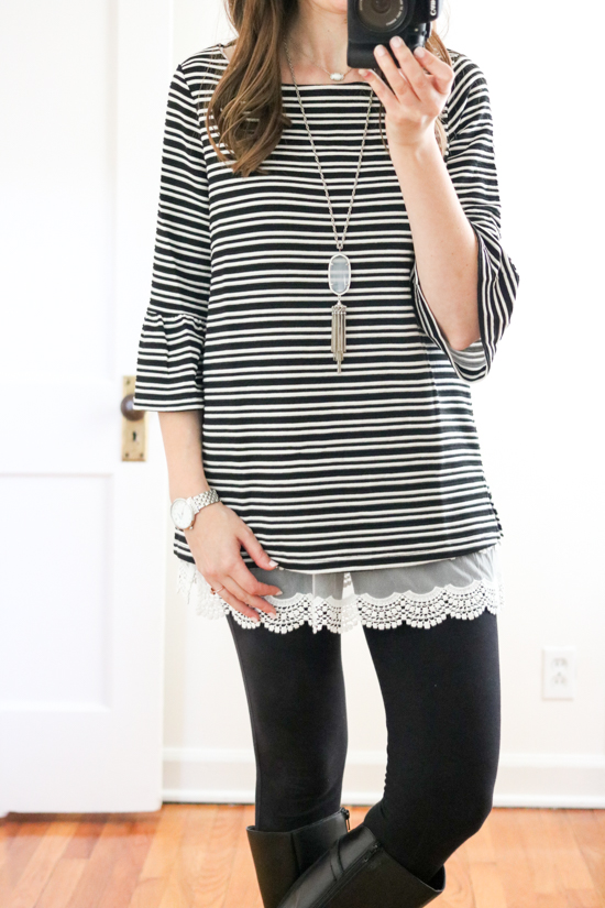 Trunk Club Women Review - Stripe Knit Bell Sleeve Top by Pleione