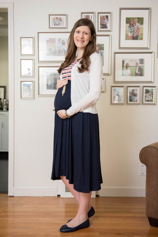 Nene 2fer Knit Midi Dress from Le Lis | June Stitch Fix Maternity Review | Crazy Together blog
