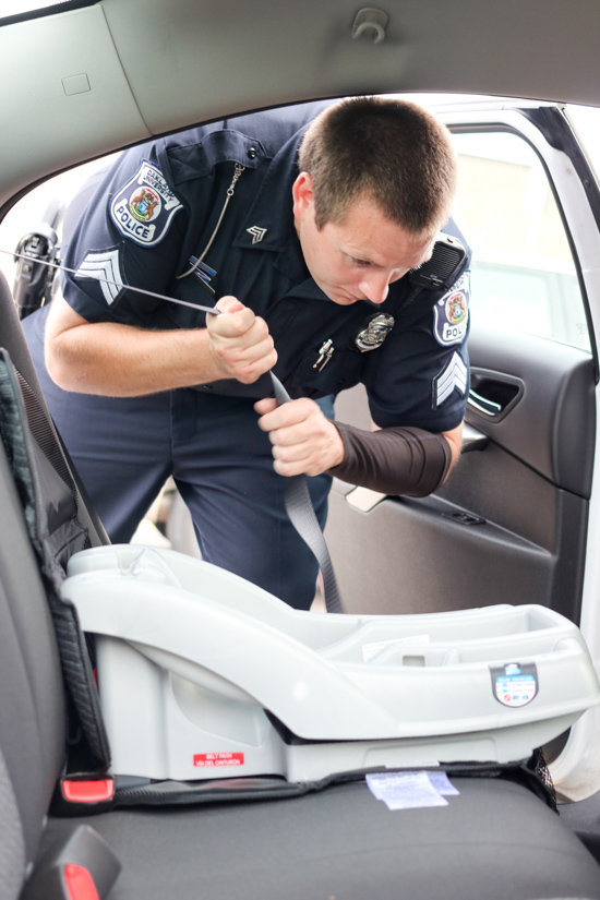 Learning how to install a car seat, thanks to SafeKids.org | Crazy Together blog
