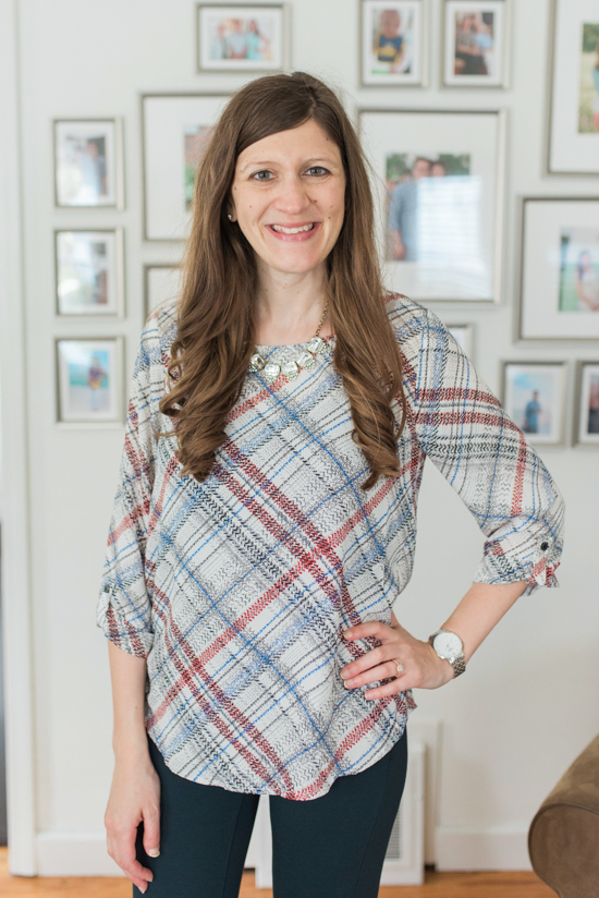 create a fall capsule wardrobe with the Davies Crew Neck Blouse from Skies are Blue via Stitch Fix | Stitch Fix clothes | Crazy Together blog