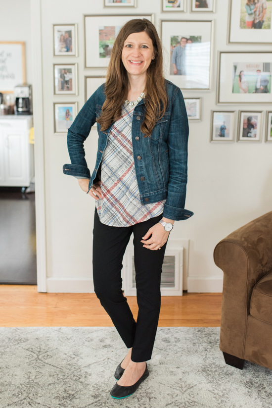 create a fall capsule wardrobe with the Davies Crew Neck Blouse from Skies are Blue via Stitch Fix | Stitch Fix clothes | Crazy Together blog