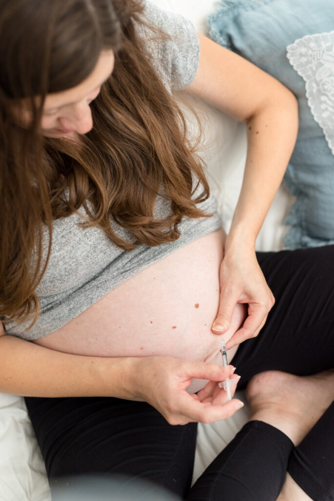 preparing for a gestational diabetes insulin injection