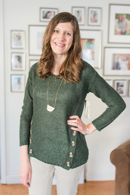 Sienna Side Button Detail Sweater | warm and cozy winter fix | Stitch Fix clothes | Crazy Together blog