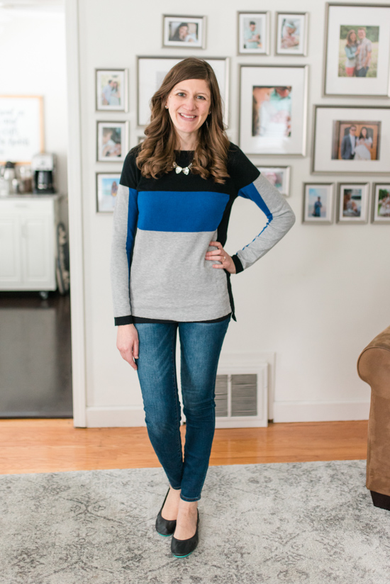 Nastiah Color Block Pullover and Dayna Skinny Jean from Kut From the Kloth | Stitch Fix Clothes | January Stitch Fix Review | Crazy Together blog
