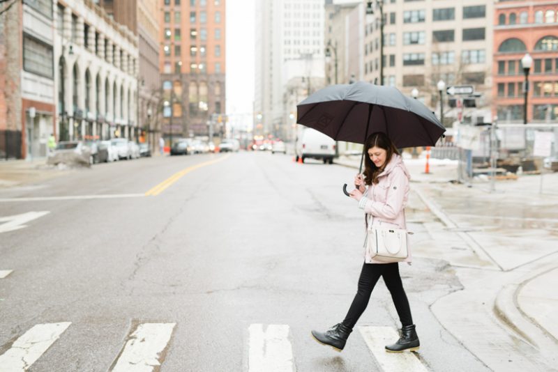 My Favorite Spring Rain Jacket | Michael Kors outerwear | blush spring raincoat | spring fashion | Crazy Together blog