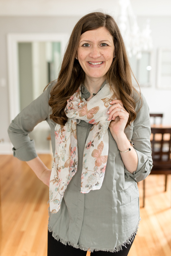 Dusty Pink Floral Scarf from W. By Wantable | Wantable style edit review | Wantable vs. Stitch Fix | a side by side comparison | women's clothing subscription boxes | Crazy Together blog