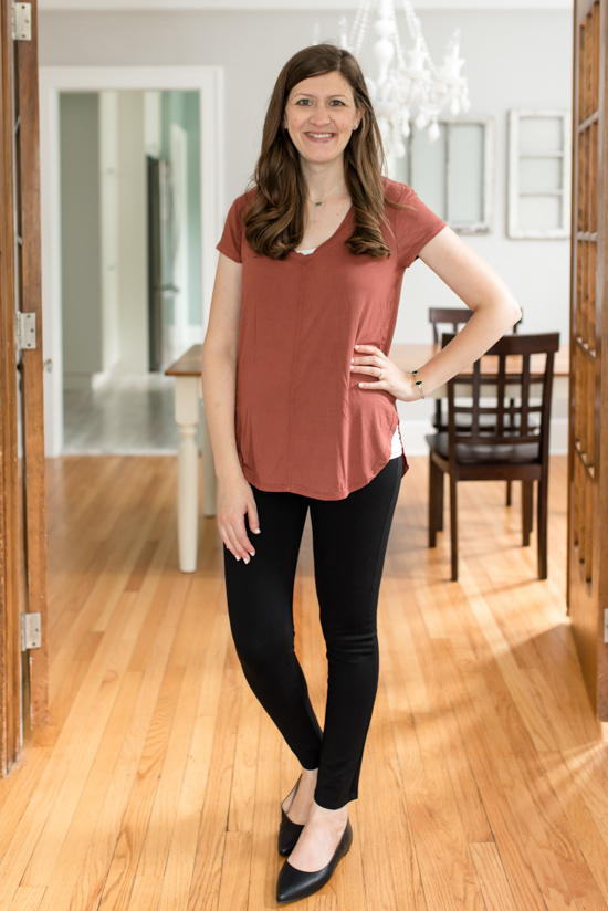 Mya V-Neck Tee in Clay from Z Supply | Wantable style edit review | Wantable vs. Stitch Fix | a side by side comparison | women's clothing subscription boxes | Crazy Together blog