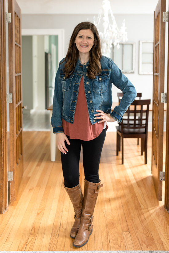 Mya V-Neck Tee in Clay from Z Supply with Cropped Denim Jacket in Spencer Wash from Meritage | Wantable style edit review | Wantable vs. Stitch Fix | a side by side comparison | women's clothing subscription boxes | Crazy Together blog