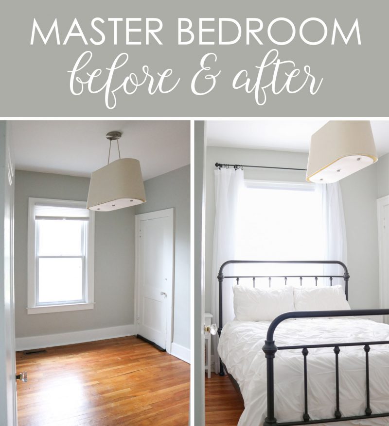 1920s home renovation | 1925 house | 1920s master bedroom inspiration | farmhouse bedroom | gray and white bedroom decor | Crazy Together blog