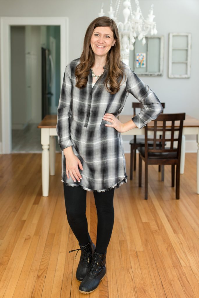 Trendsend by Evereve: personal style delivered to your door with Plaid Shirt Dress from Cloth and Stone | A comparison of Stitch Fix vs. Trendsend | clothing style services | clothing subscription boxes | personal styling | Crazy Together blog #stitchfix #trendsend #personalstylist