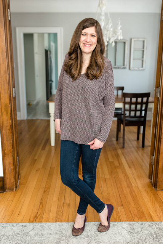 Cheaper than Stitch Fix: Fashom stying service review | Waffle V-Neck Woven Top from Natural Life | A comparison of Stitch Fix vs. Fashom | #stitchfix #fashion | Crazy Together blog