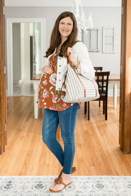 Stitch Fix Maternity Review - Anchorage Striped Canvas Tote from Street Level