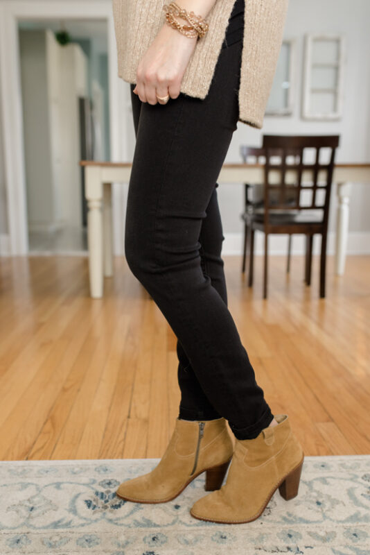 Liverpool Gia Glider Pull-On Skinny Jean with brown booties - February Stitch Fix review