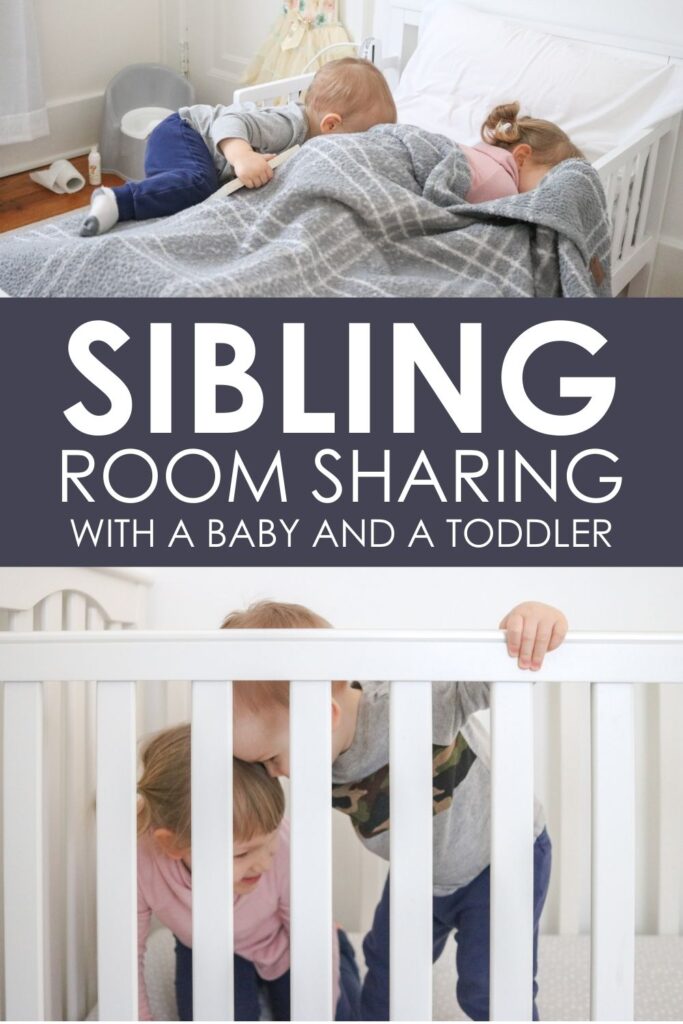 Transitioning siblings into a shared bedroom is always a challenge, especially when it's a baby moving in to a toddler bedroom. We're sharing 8 lessons we learned as we moved our baby and toddler (now toddler and preschooler) into the same bedroom to help you succeed. It IS possible for both kids to fall asleep and stay asleep in the same room all night long. Here's a simple list of do's and don'ts  to get you started. 