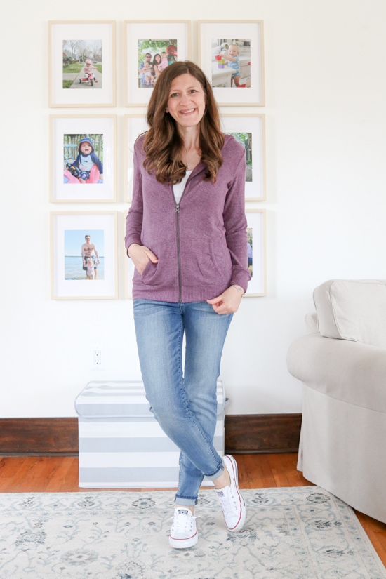 Stitch Fix purple Blakely Zip Up Hooded Brushed Knit Top from Market & Spruce