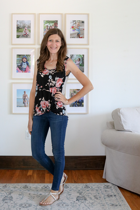 fashion subscription box review featuring Julie Floral Tank with Back Detail from 7th Ray