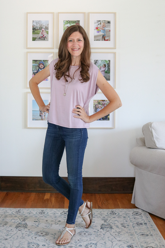 fashion subscription box review featuring purple cropped Lily Modal Top from Heimious